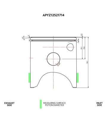 VHM Piston (Ø53.95) for YZ125 05-21 / Fantic XX125 2021