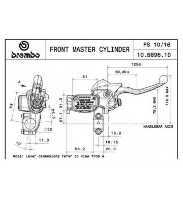 BREMBO PS10 Offroad Brake Master Cylinder