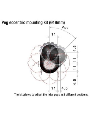 RIZOMA Eccentric rider peg mounting kit for DIAVEL 1260