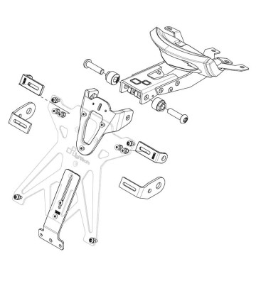 LIGHTECH Suporte de Matrícula para TRIDENT 660 21-