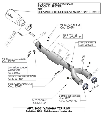 LEOVINCE Cat Eliminator Link Pipe for Yamaha YZF-R1 17-22