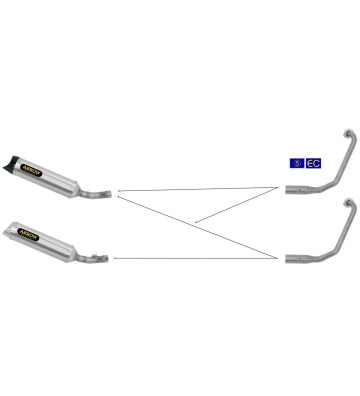 ARROW THUNDER Full exhaust system for MT-125 14-19