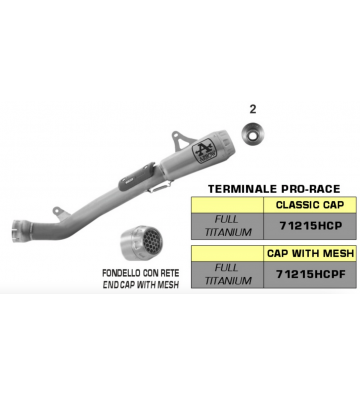 ARROW PRO-RACE Ponteira de escape para Kawasaki ZX-10R / ZX-10RR 2021/2023