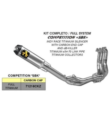 ARROW COMPETITION "SBK" Full Exhaust System ZX10R 21-