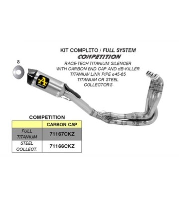 ARROW COMPETITION Full Exhaust System ZX10R 16-20