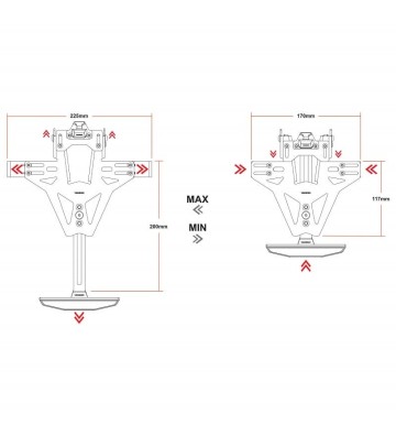 HIGHSIDER AKRON-RS PRO License plate holder for YZF-R6 99-02