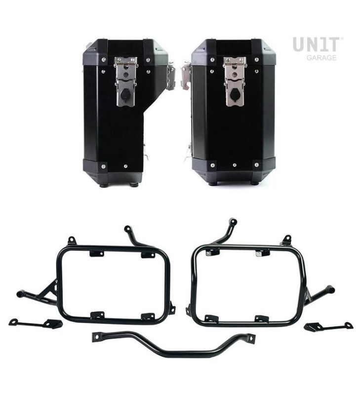 UNIT GARAGE Pair of Atlas Aluminium Panniers 40L+34L with Subframes for BMW R1300GS 23-