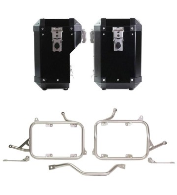 UNIT GARAGE Pair of Atlas Aluminium Panniers 47L+41L with Subframes for BMW R1300GS 23-