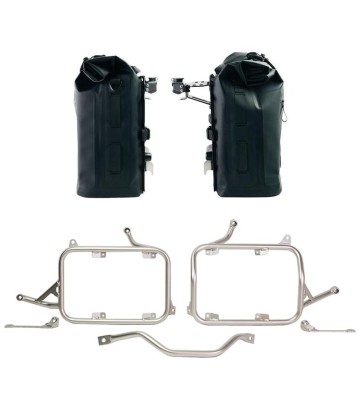 UNIT GARAGE Pair of Khali Waterproof Panniers 35L-45L with Pair of Aluminium Plates and Subframes for BMW R1300GS 23-