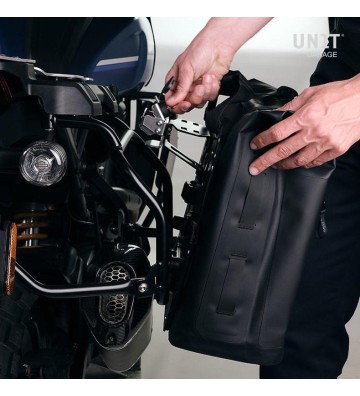 UNIT GARAGE Par de Malas Impermeáveis Khali 35L-45L com Par de Placas em Alumínio e Suportes para BMW R1300GS 23-