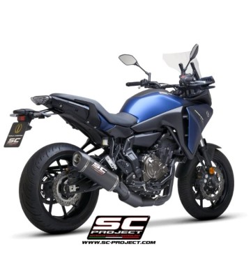 SC PROJECT Full Exhaust System with SC1-S Slip-on and Black Headers for Yamaha Tracer 7 21-24