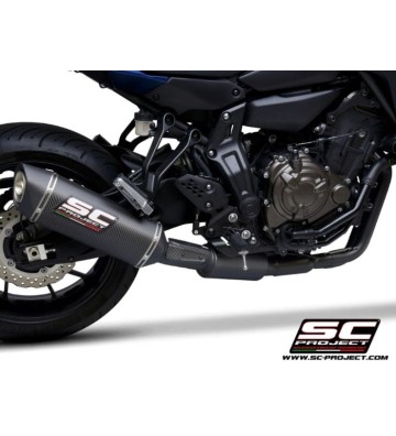 SC PROJECT Escape Completo com Ponteira SC1-S e Coletor em Preto para Yamaha Tracer 7 21-24