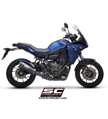 SC PROJECT Escape Completo com Ponteira SC1-S e Coletor em Preto para Yamaha Tracer 7 21-24