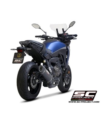 SC PROJECT Full Exhaust System with SC1-S Slip-on and Black Headers for Yamaha Tracer 7 21-24