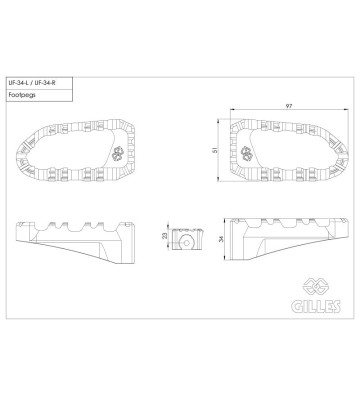 GILLES TOOLING Kit Pousa Pés Pro-X Enduro para DESERT-X 22- / MULTISTRADA V2 22- / MULTISTRADA V4 22-