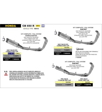 ARROW Escape Completo Indy Race EVO para Honda CB650R 2024-/CBR 650 R 2024-