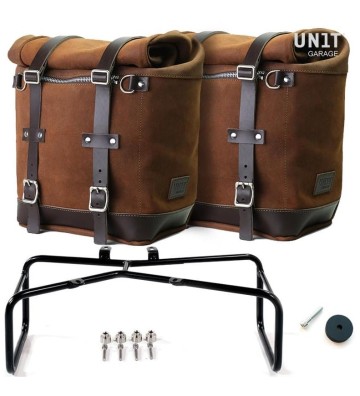 UNIT GARAGE Waxed Suede Side Pannier Scram 22L-30L + Double Subframe for BMW R NINE T