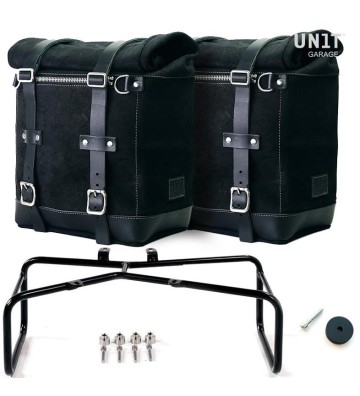 UNIT GARAGE Waxed Suede Side Pannier Scram 22L-30L + Double Subframe for BMW R NINE T