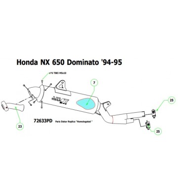 ARROW Paris Dakar Replica Slip-on for HONDA Dominator NX 650 94-95