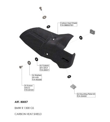 LEOVINCE Proteção de Calor em Carbono para BMW R1300 GS ADVENTURE 24-