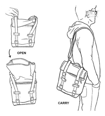 UNIT GARAGE "Waxed Suede" Side Bag 22L-30L