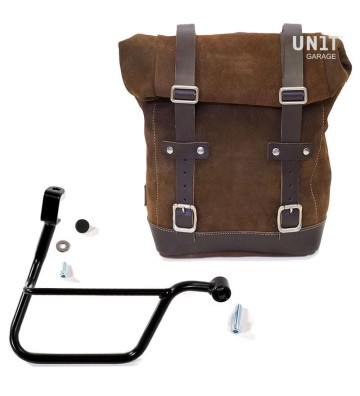 UNIT GARAGE "Waxed Suede" Right Side Bag 10L-14L for TRIUMPH Bonneville T100 17-