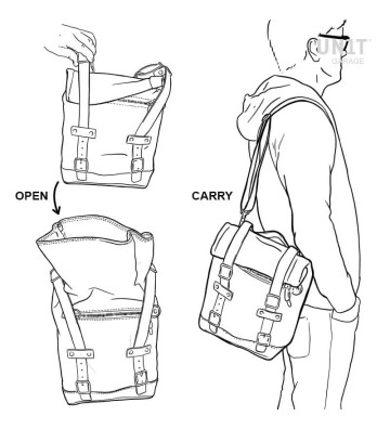 UNIT GARAGE "Waxed Suede" Right Side Bag 10L-14L for TRIUMPH Bonneville T100 17-