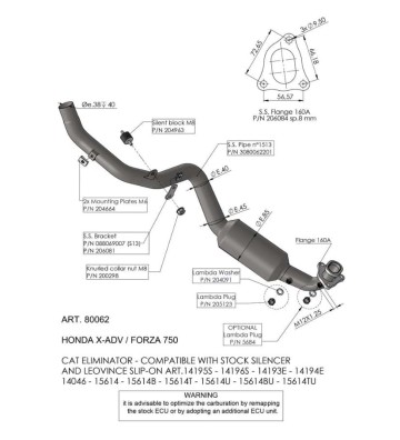 LEOVINCE Coletores para HONDA X-ADV 25-