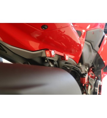 CNC RACING Rear Foot Rest Hole Cover Plates and Tie-Down Strap Supports for DUCATI Panigale V2/S 2025 / Streetfighter V2/S 2025