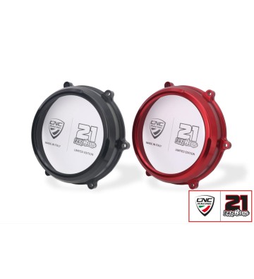 CNC RACING Tampa de Embraiagem Transparente "Troy Bayliss Limited Edition" para DUCATI Multistrada V4 / Diavel V4
