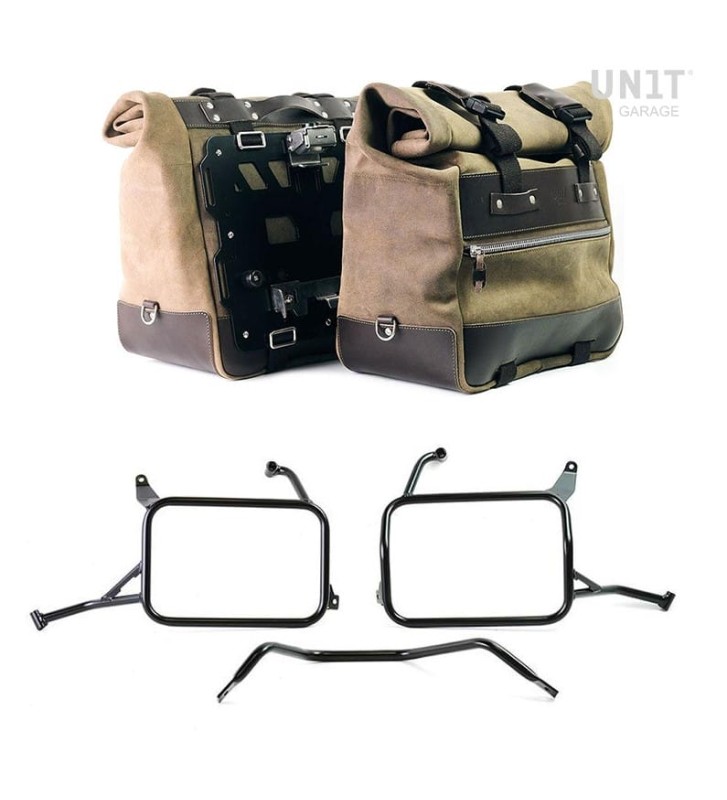 UNIT GARAGE CULT 40L-50L Side Bags in Waxed Suede Kit for YAMAHA Ténéré 700 25-