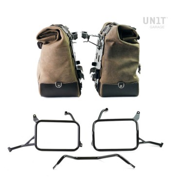 UNIT GARAGE CULT 40L-50L Side Bags in Waxed Suede Kit for YAMAHA Ténéré 700 25-
