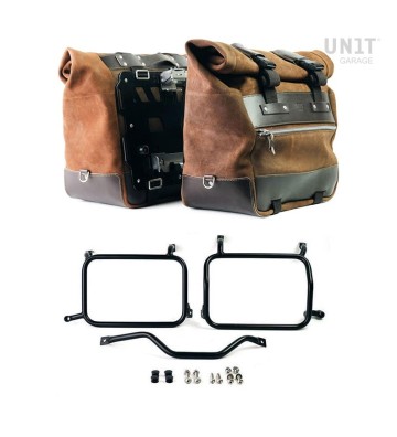 UNIT GARAGE CULT 40L-50L Side Bags in Waxed Suede Kit for YAMAHA Ténéré 700 25-