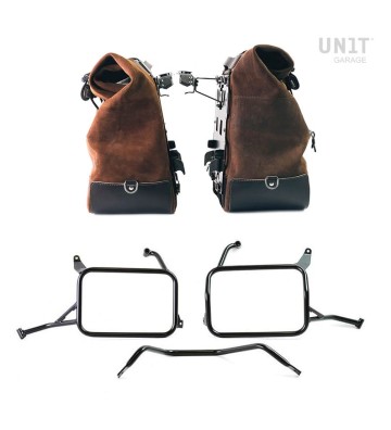 UNIT GARAGE CULT 40L-50L Side Bags in Waxed Suede Kit for YAMAHA Ténéré 700 25-